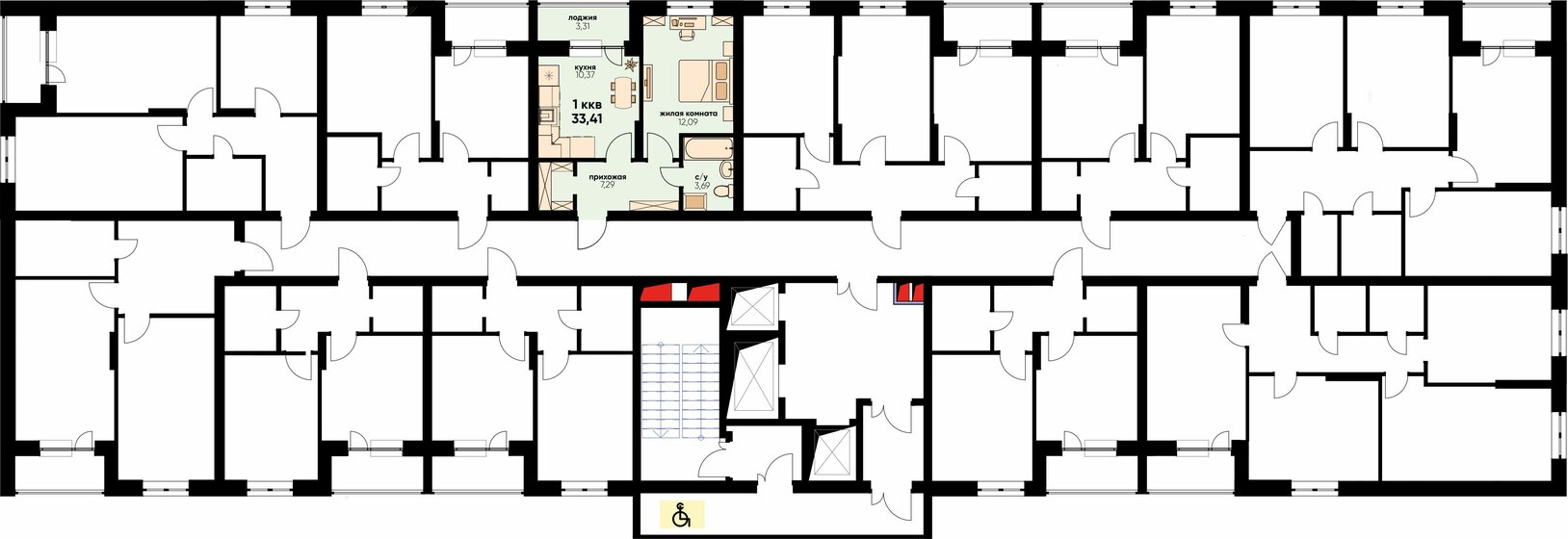 38 м², 1-комнатная квартира 4 773 827 ₽ - изображение 34