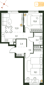 Квартира 61,1 м², 3-комнатная - изображение 1