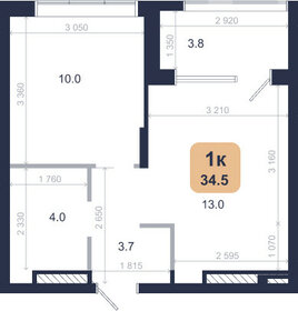 Квартира 34,5 м², 1-комнатная - изображение 2