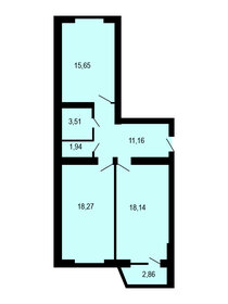 Квартира 70,1 м², 1-комнатная - изображение 1