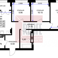Квартира 79,3 м², 3-комнатная - изображение 1