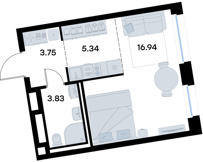29,2 м², квартира-студия 8 047 057 ₽ - изображение 26