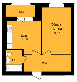 Квартира 40,5 м², 1-комнатная - изображение 1
