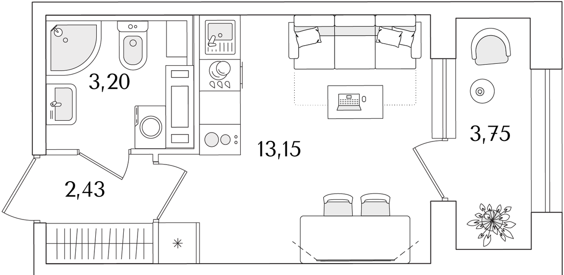 21,1 м², квартира-студия 8 100 000 ₽ - изображение 131