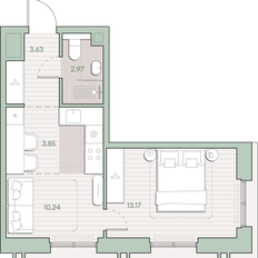Квартира 33,9 м², 1-комнатная - изображение 2
