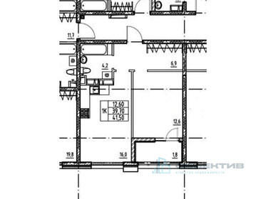 Квартира 43 м², 1-комнатная - изображение 1