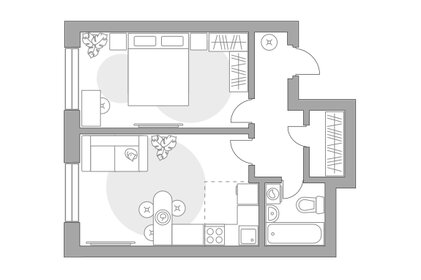 Квартира 45,5 м², 2-комнатная - изображение 1