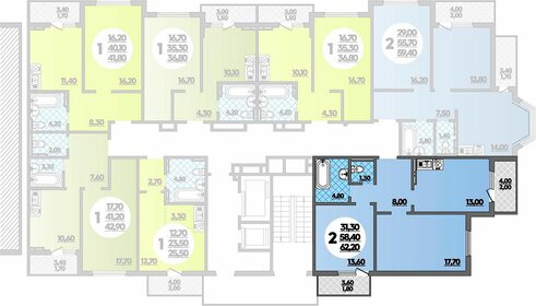 Квартира 62,2 м², 2-комнатная - изображение 1