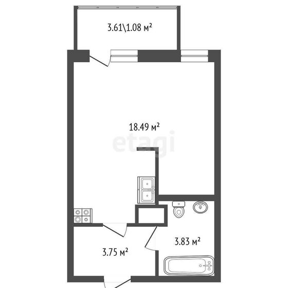 25,5 м², квартира-студия 4 850 000 ₽ - изображение 34