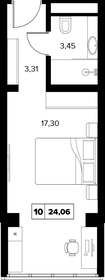 Квартира 24,1 м², 1-комнатные - изображение 1