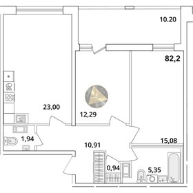 Квартира 82,2 м², 2-комнатная - изображение 1