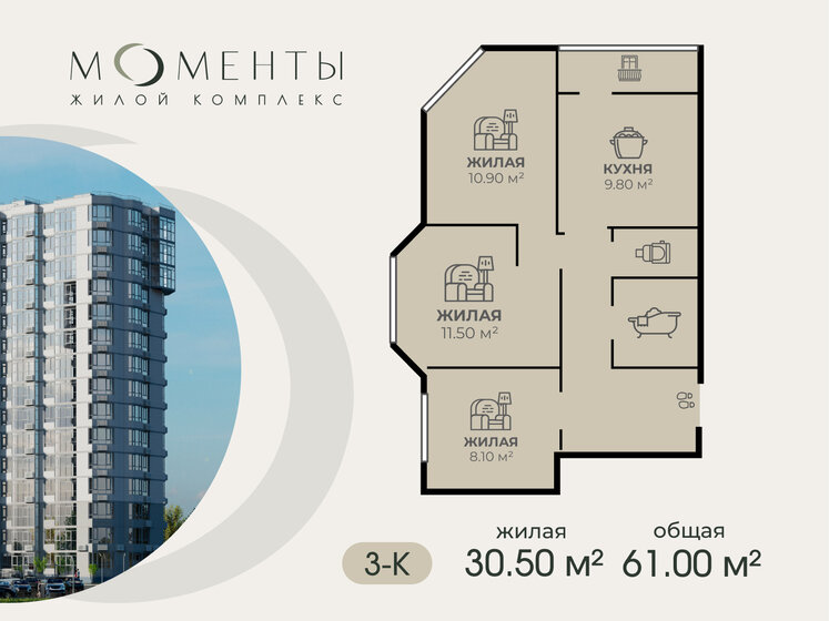 88,6 м², 4-комнатная квартира 9 490 000 ₽ - изображение 73
