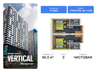 Квартира 45,3 м², 2-комнатные - изображение 1