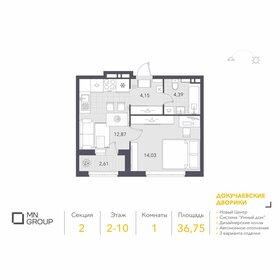 Квартира 36,8 м², 1-комнатная - изображение 1