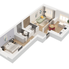 Квартира 54,2 м², 2-комнатная - изображение 2