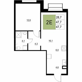 Квартира 47,7 м², 2-комнатная - изображение 1