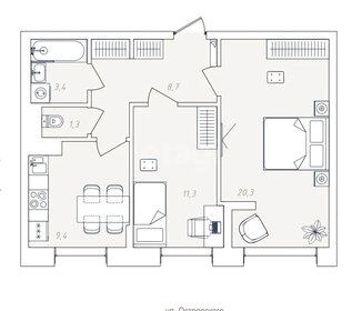 Квартира 54,1 м², 2-комнатная - изображение 1
