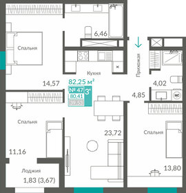 Квартира 80,4 м², 3-комнатная - изображение 1