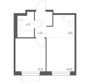 Квартира 34,6 м², 1-комнатная - изображение 1