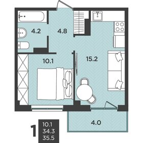 Квартира 35,5 м², 1-комнатная - изображение 1