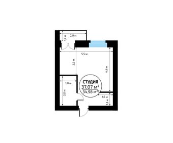 Квартира 37,1 м², студия - изображение 2