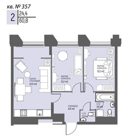 Квартира 60,8 м², 2-комнатная - изображение 1