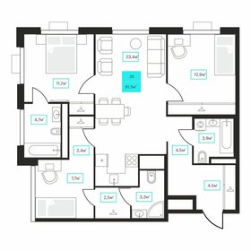 Квартира 81,5 м², 3-комнатная - изображение 1