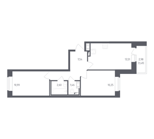 Квартира 47,7 м², 2-комнатная - изображение 1