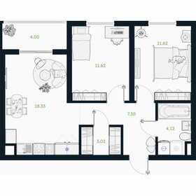 Квартира 58 м², 2-комнатная - изображение 1