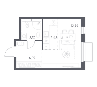 Квартира 25,9 м², студия - изображение 1