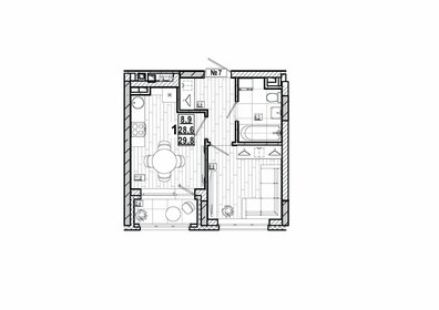 Квартира 29,8 м², 1-комнатная - изображение 1