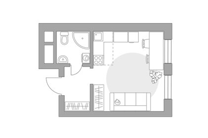 Квартира 23,4 м², студия - изображение 1