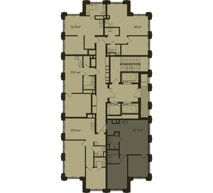 Квартира 61,7 м², 2-комнатная - изображение 2