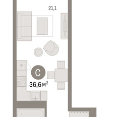 Квартира 36,6 м², студия - изображение 3