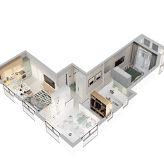 Квартира 59,6 м², 2-комнатная - изображение 2