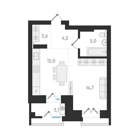 Квартира 38,5 м², 1-комнатная - изображение 1