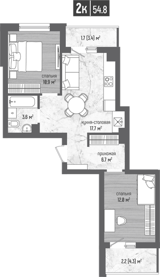 70,9 м², 1-комнатные апартаменты 35 948 992 ₽ - изображение 15