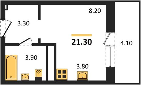 Квартира 21,3 м², студия - изображение 1