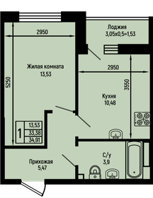 Квартира 34,9 м², 1-комнатная - изображение 1