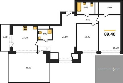 Квартира 89,4 м², 2-комнатная - изображение 1