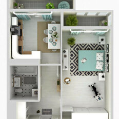 Квартира 53 м², 1-комнатная - изображение 4