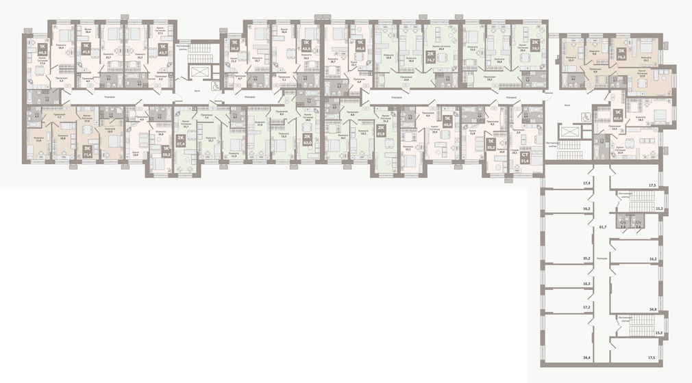 40,7 м², 1-комнатная квартира 5 250 000 ₽ - изображение 77