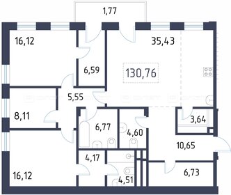 Квартира 130,8 м², 3-комнатная - изображение 1