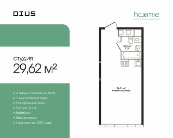 Квартира 29,6 м², 1-комнатные - изображение 1