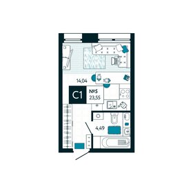 Квартира 23,6 м², студия - изображение 1