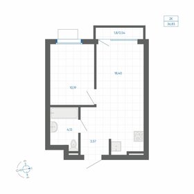 Квартира 36,8 м², 1-комнатная - изображение 1