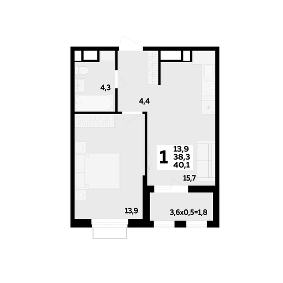 39,6 м², 1-комнатная квартира 6 273 880 ₽ - изображение 63