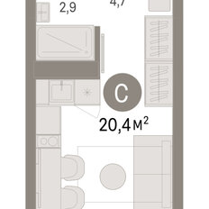 Квартира 20,4 м², студия - изображение 3