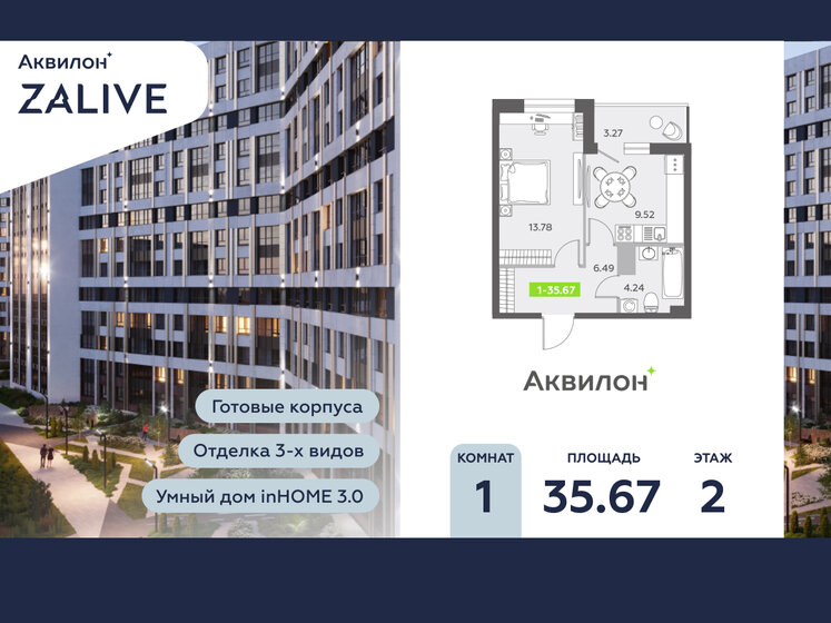 32,2 м², 1-комнатная квартира 9 835 000 ₽ - изображение 114