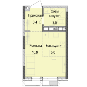 Квартира 22,7 м², студия - изображение 1